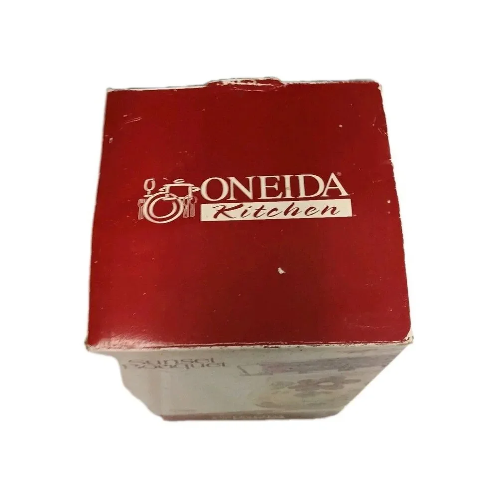 VTG Oneida Sunset Bouquet Hand Painted Ceramic Canister Airtight Hinged Lid 8